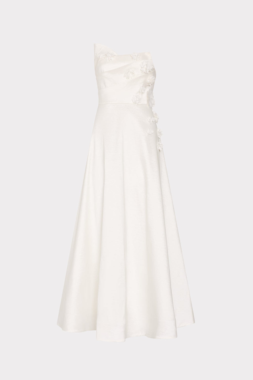 Cynthia Taffeta Flower Embroidered Dress