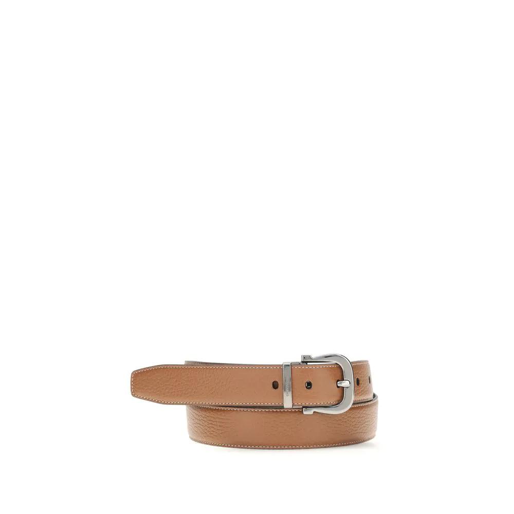 Ferragamo Brown Calf Leather Bos Taurus Regular Belt