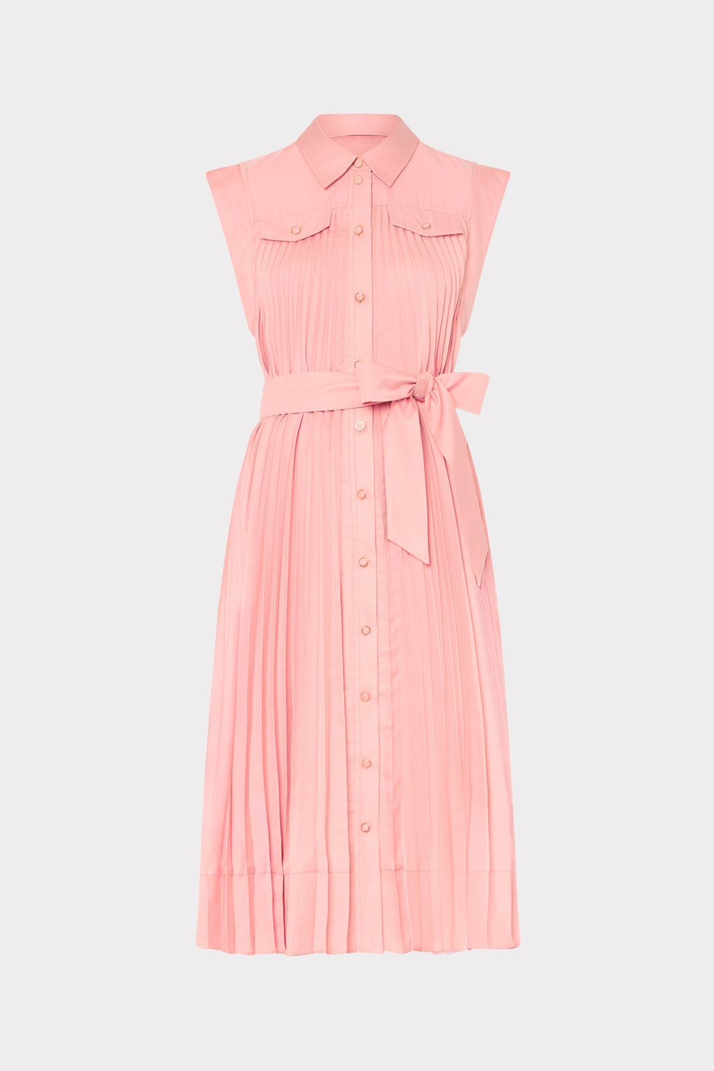 Johanna Pleated Twill Midi Dress
