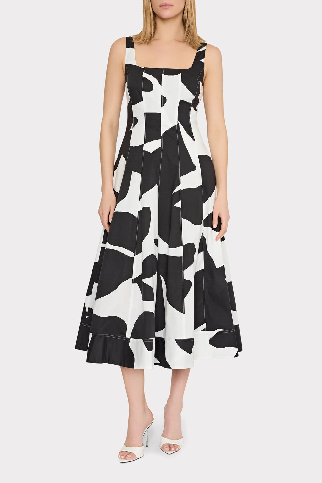 Grand Foliage Poplin Midi Dress