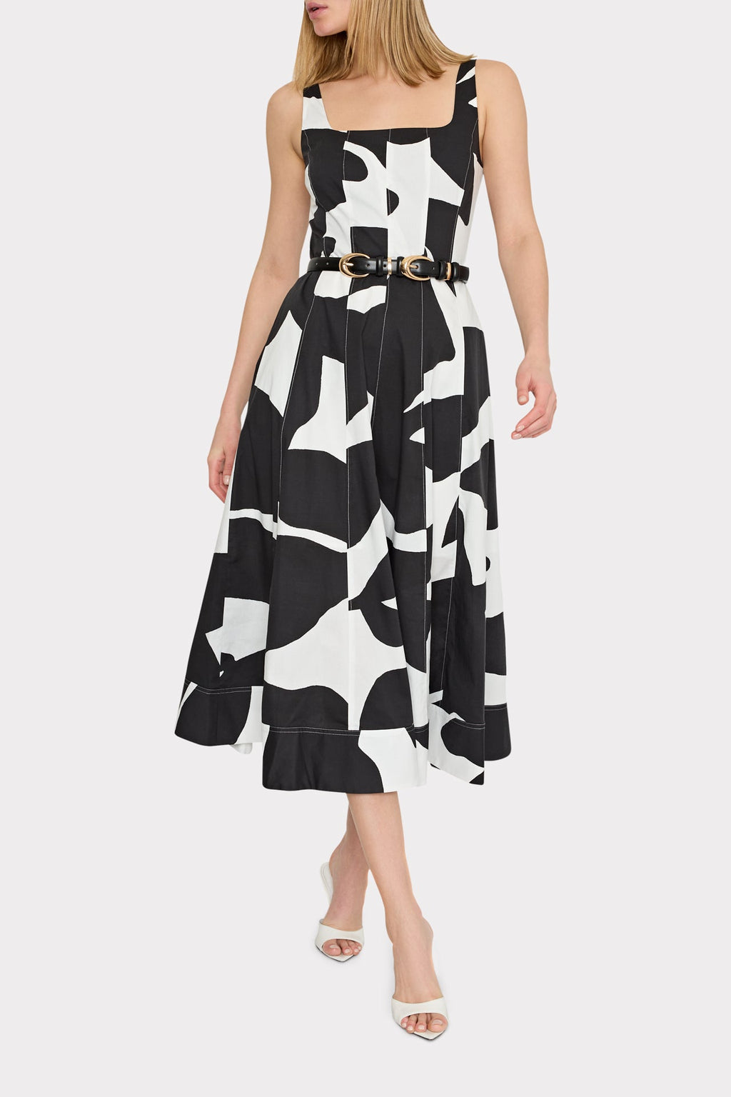 Grand Foliage Poplin Midi Dress