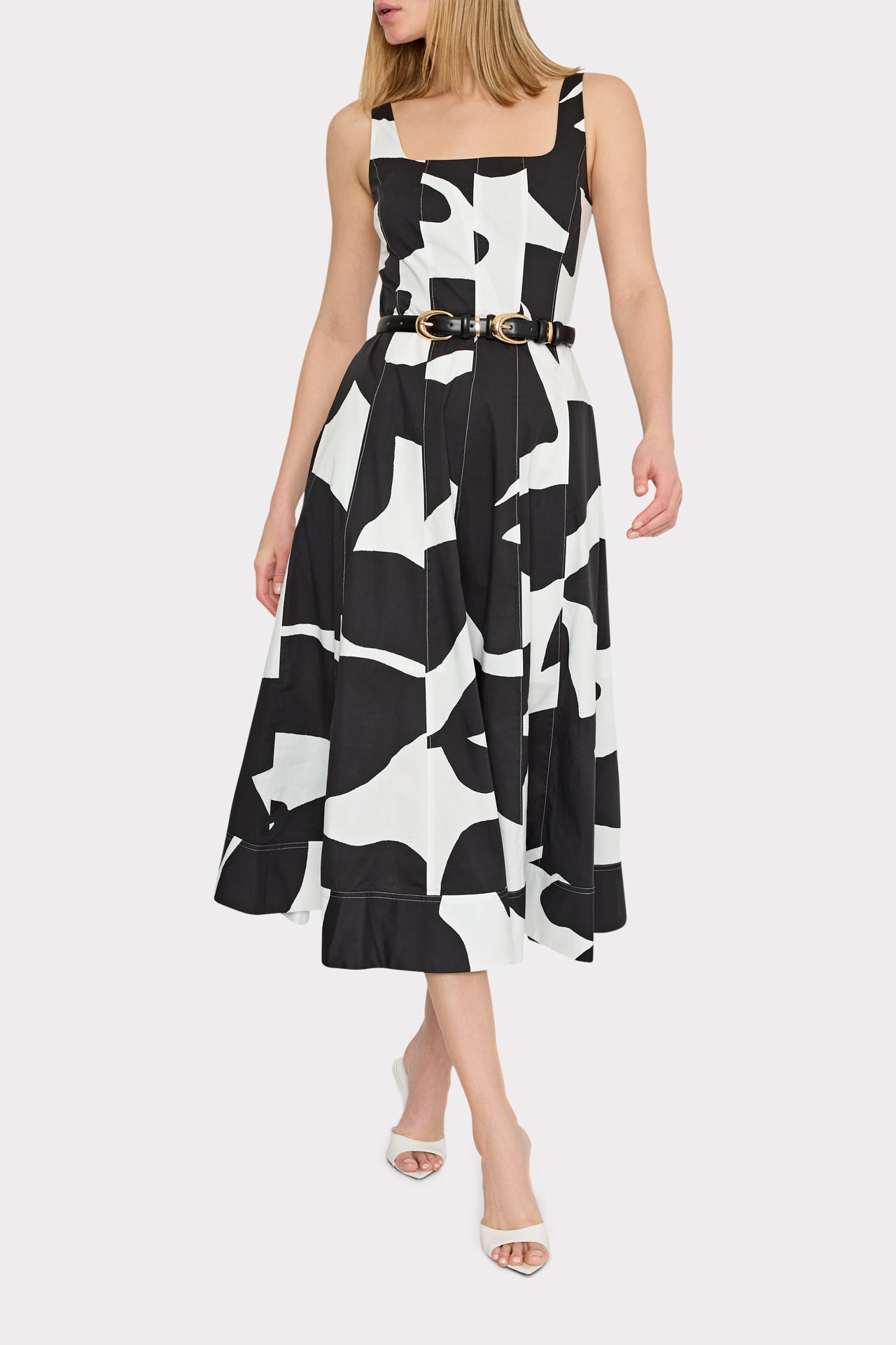 Grand Foliage Poplin Midi Dress