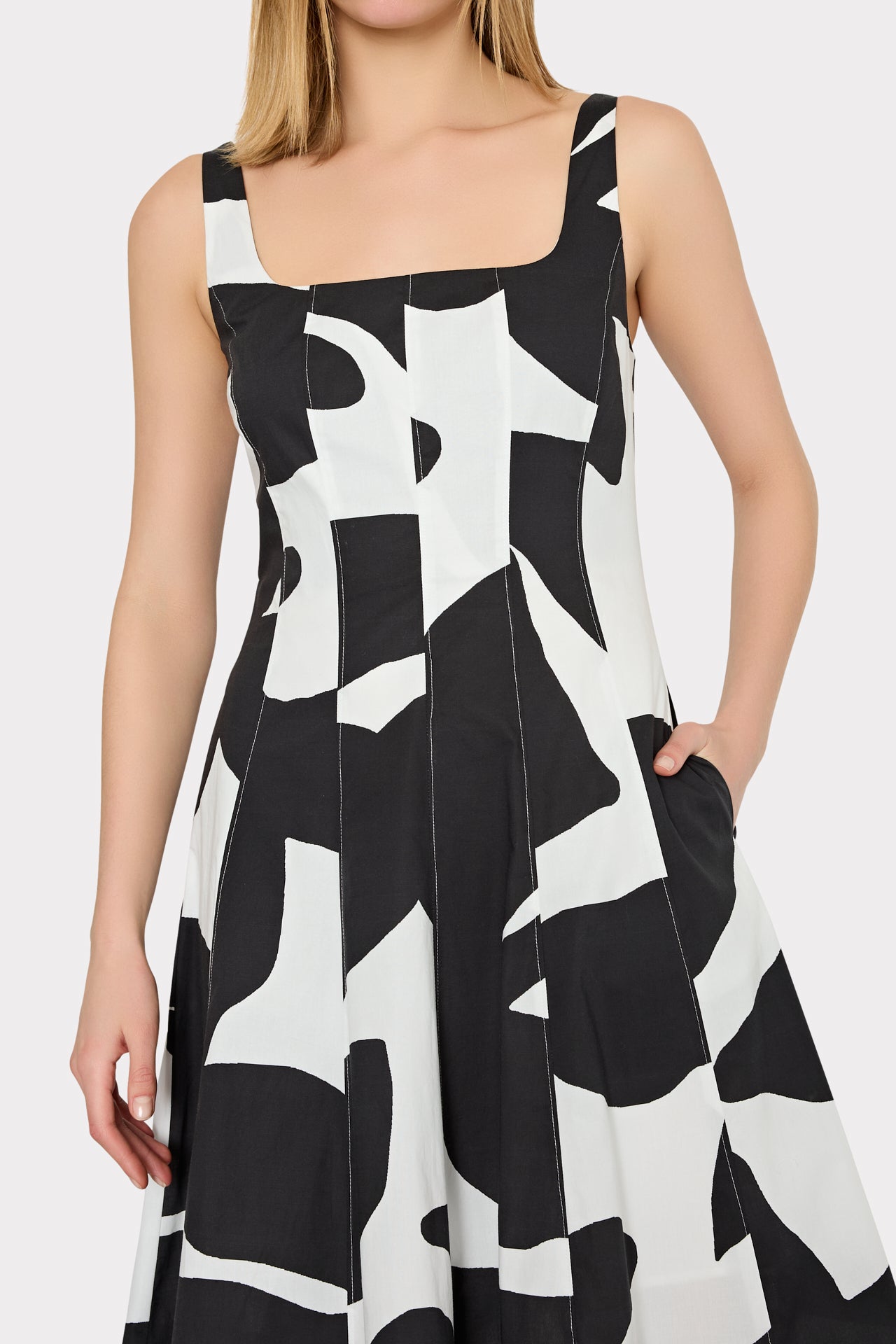 Grand Foliage Poplin Midi Dress