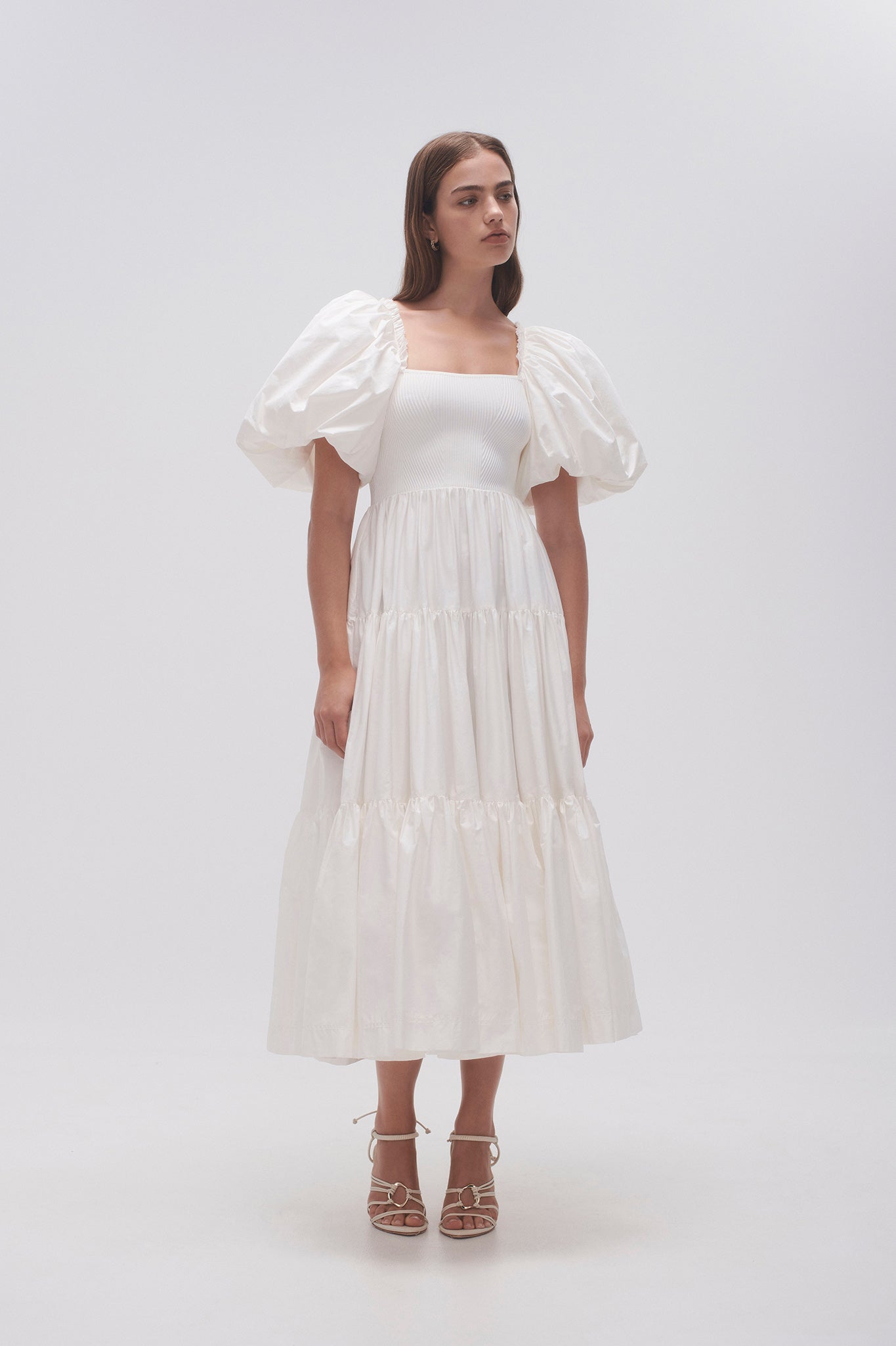 Casa Puff Sleeve Midi Dress