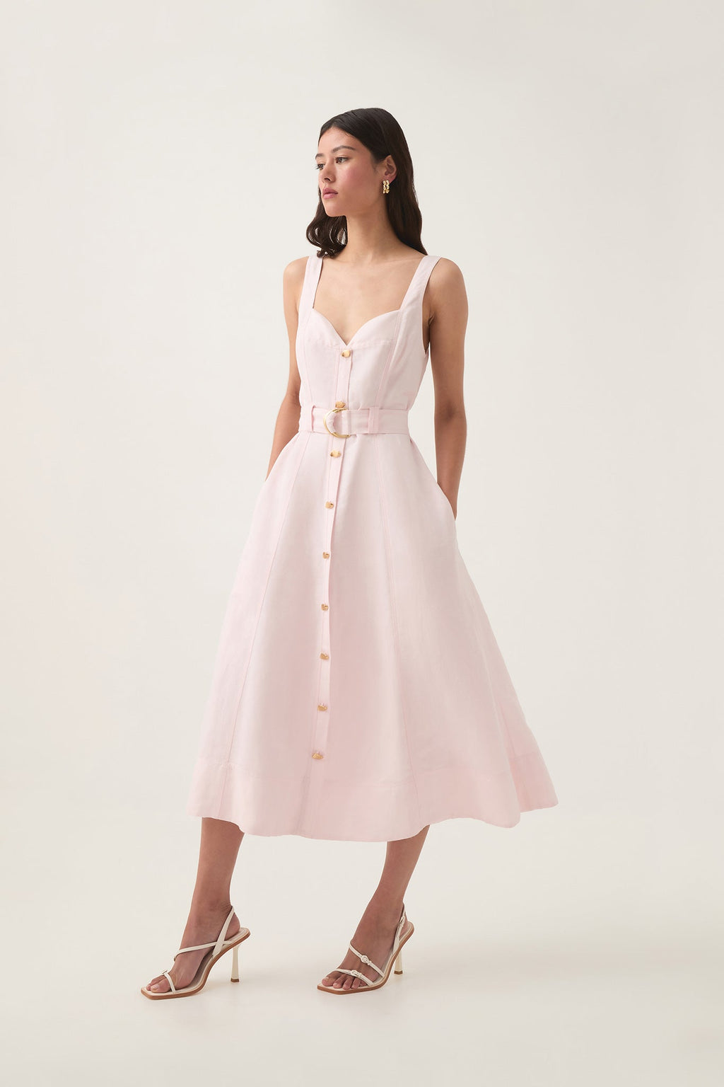 Clay Belted Midi Dress