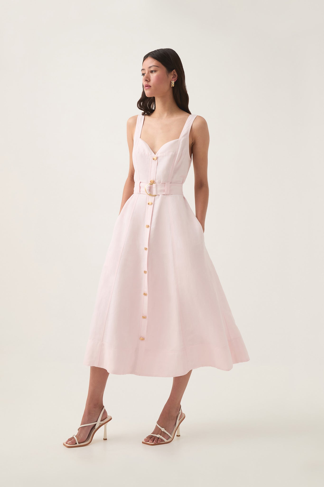 Clay Belted Midi Dress