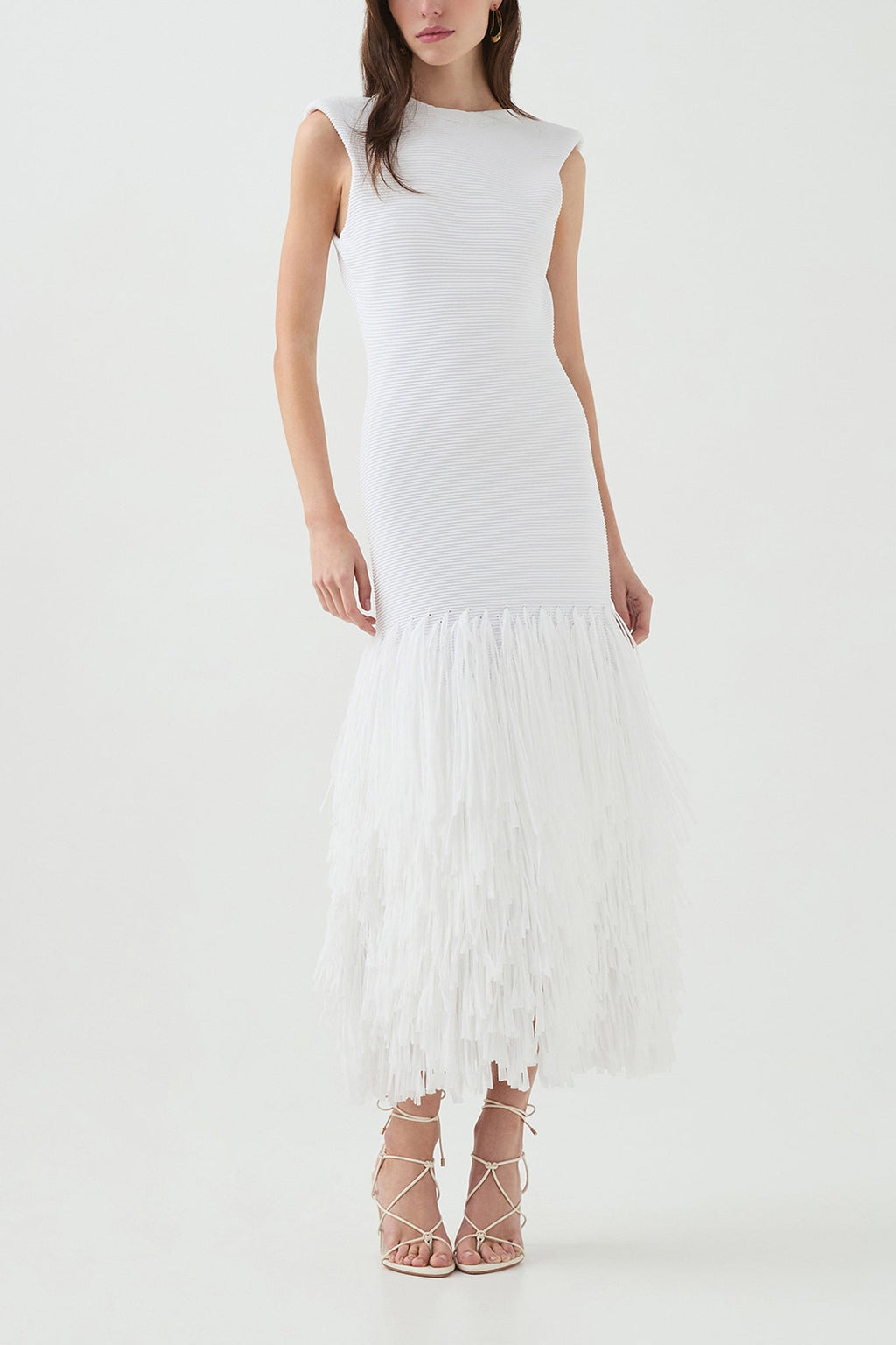 Rushes Raffia Knit Midi Dress