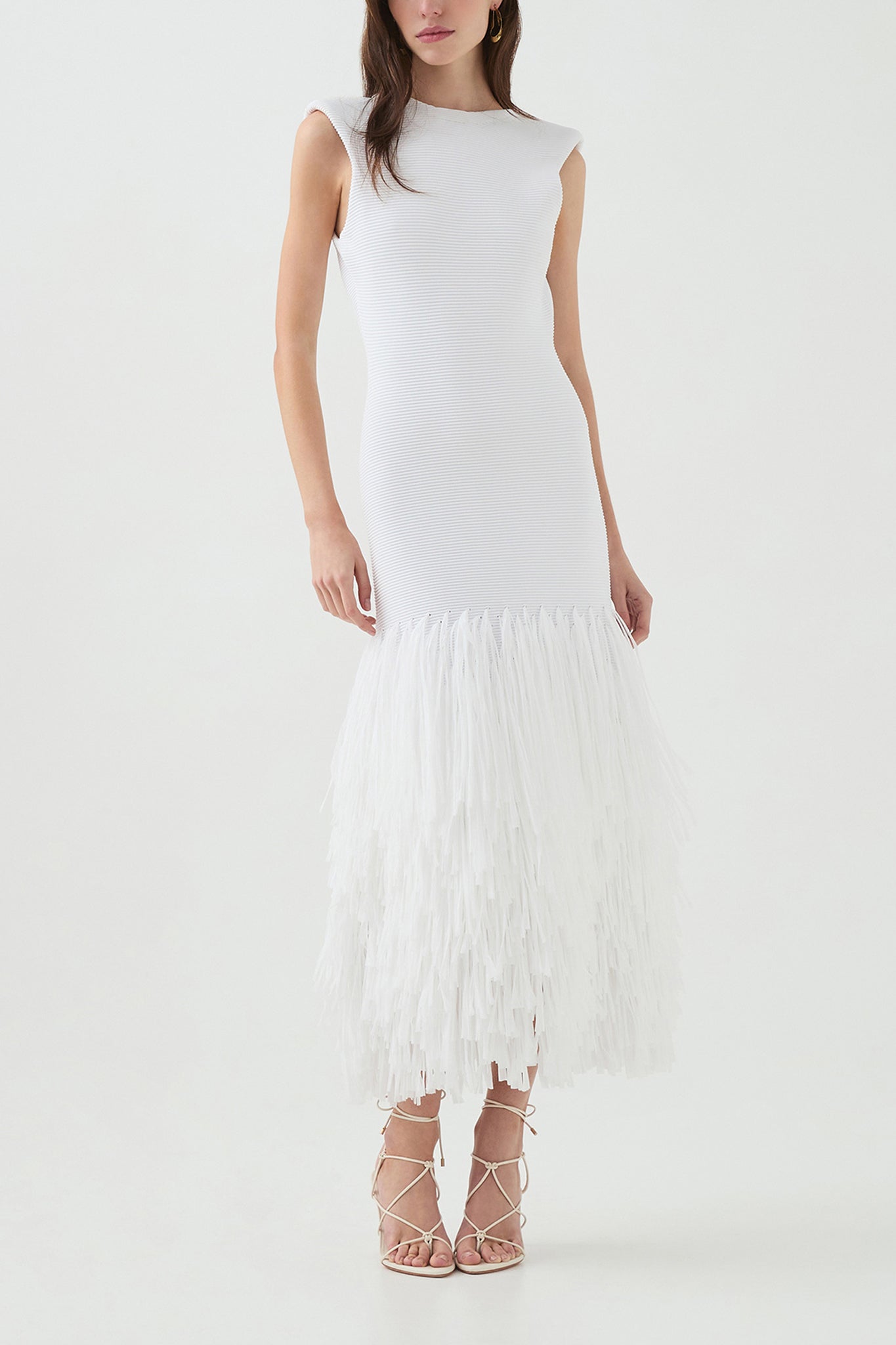 Rushes Raffia Knit Midi Dress