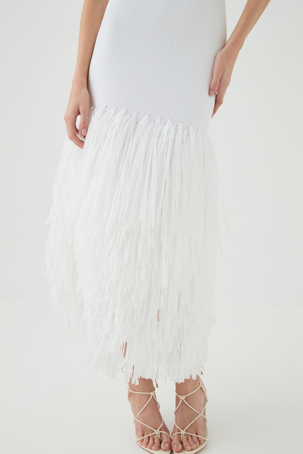 Rushes Raffia Knit Midi Dress