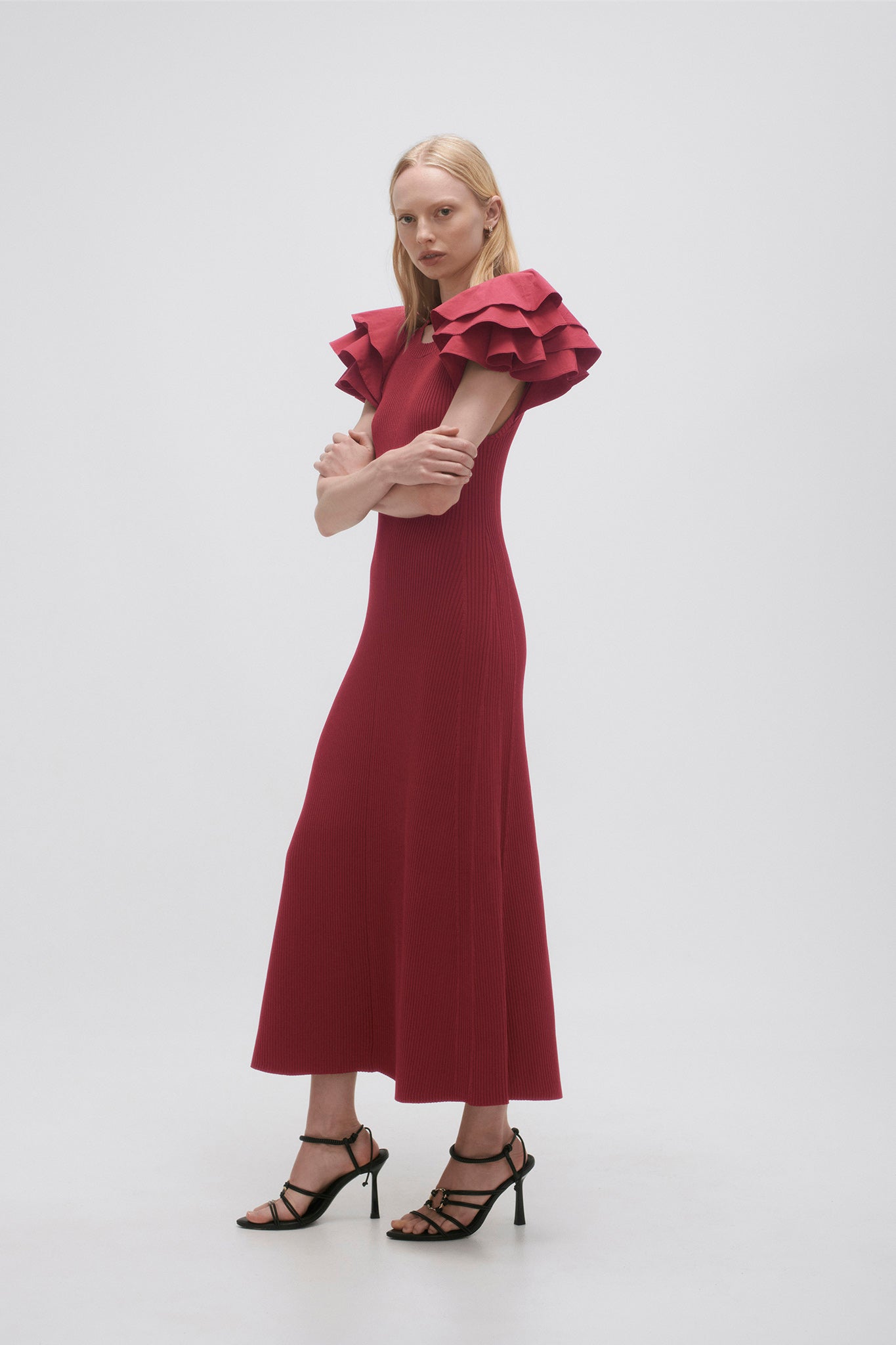 Questa Puff Midi Dress