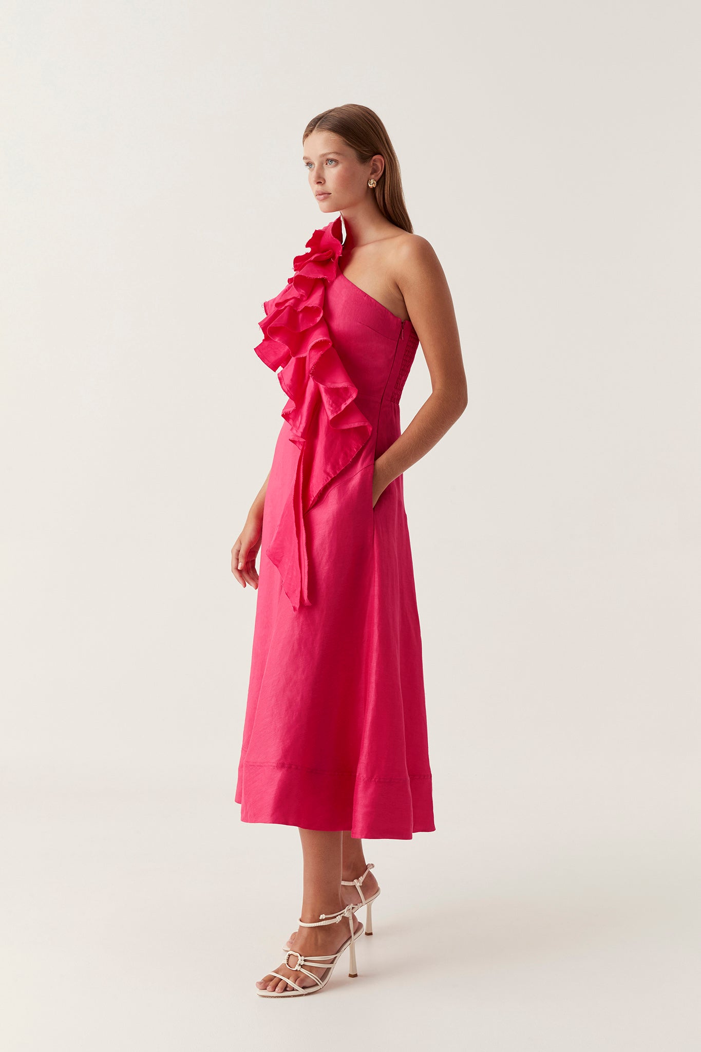 Adelia Ruffle Midi Dress