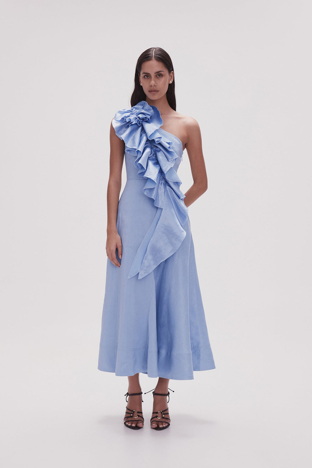 Adelia Ruffle Midi Dress