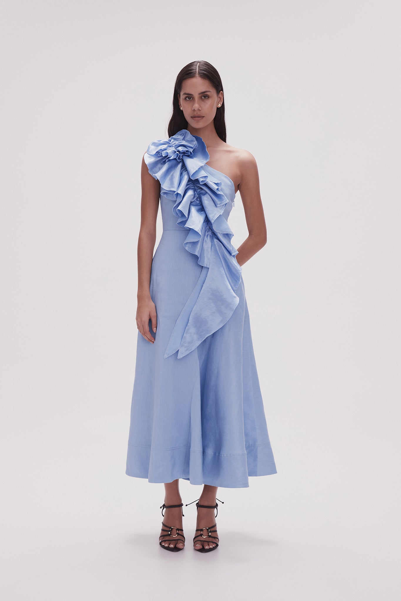 Adelia Ruffle Midi Dress