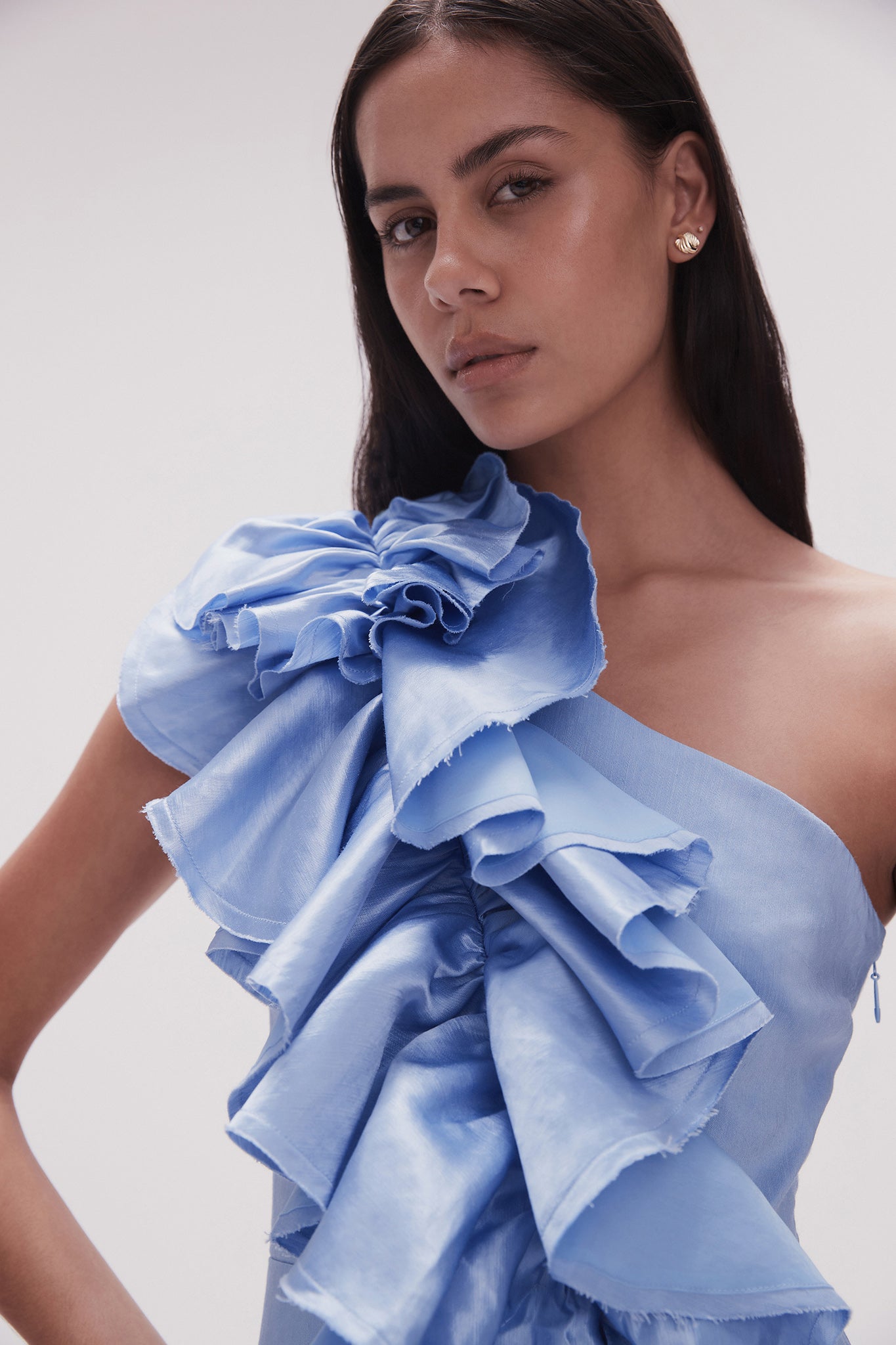 Adelia Ruffle Midi Dress