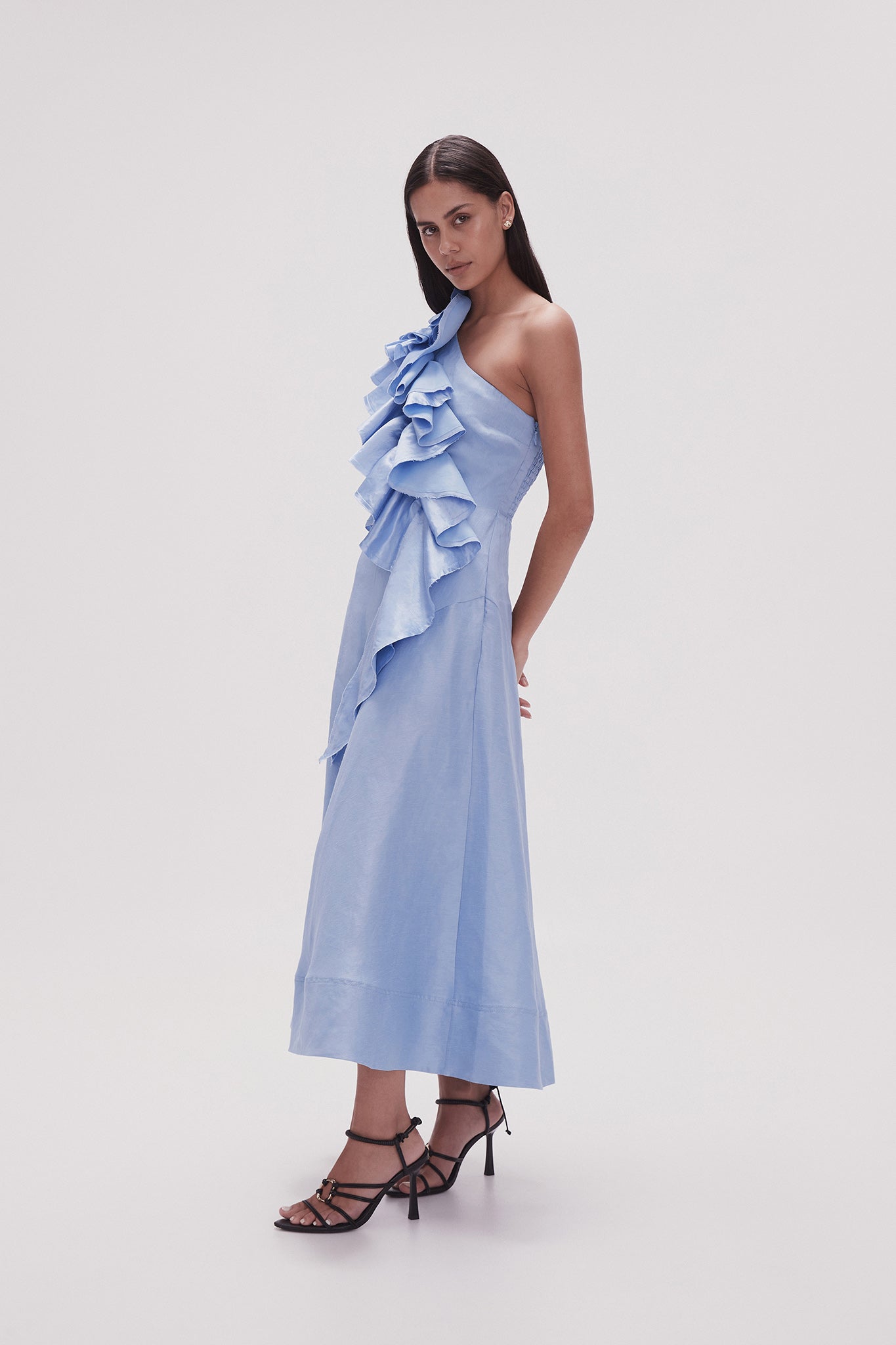 Adelia Ruffle Midi Dress