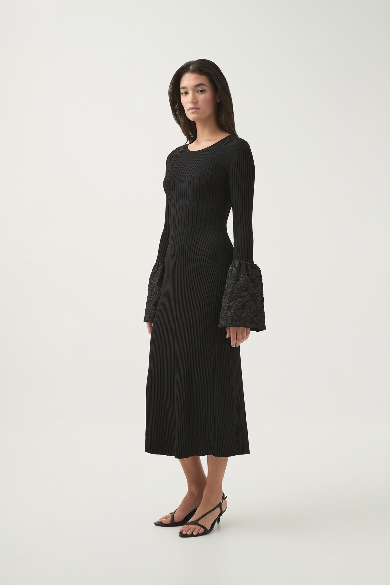 Flute Knit Midi Dress