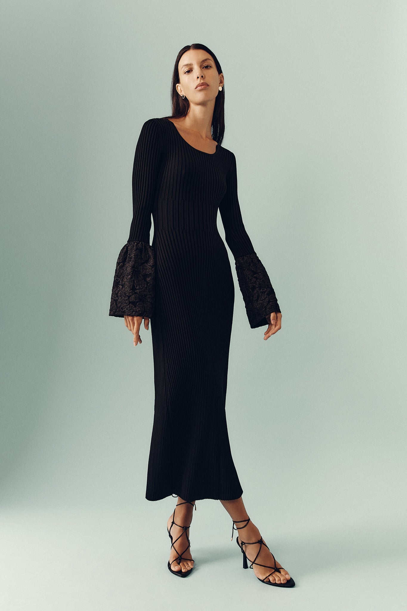 Flute Knit Midi Dress