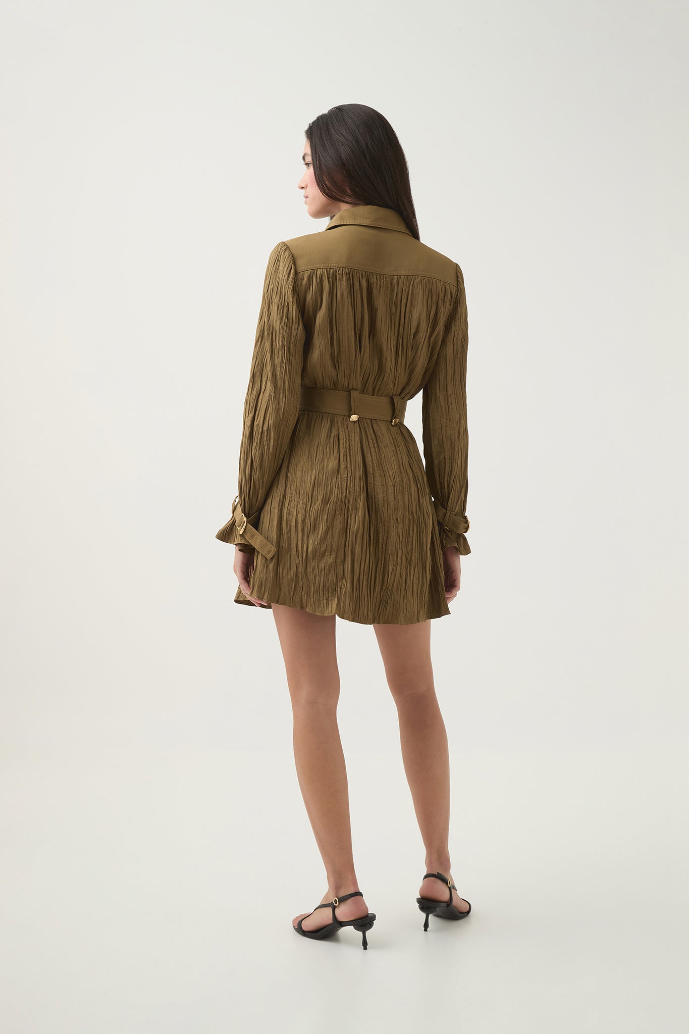 Bays Crushed Pleat Mini Dress