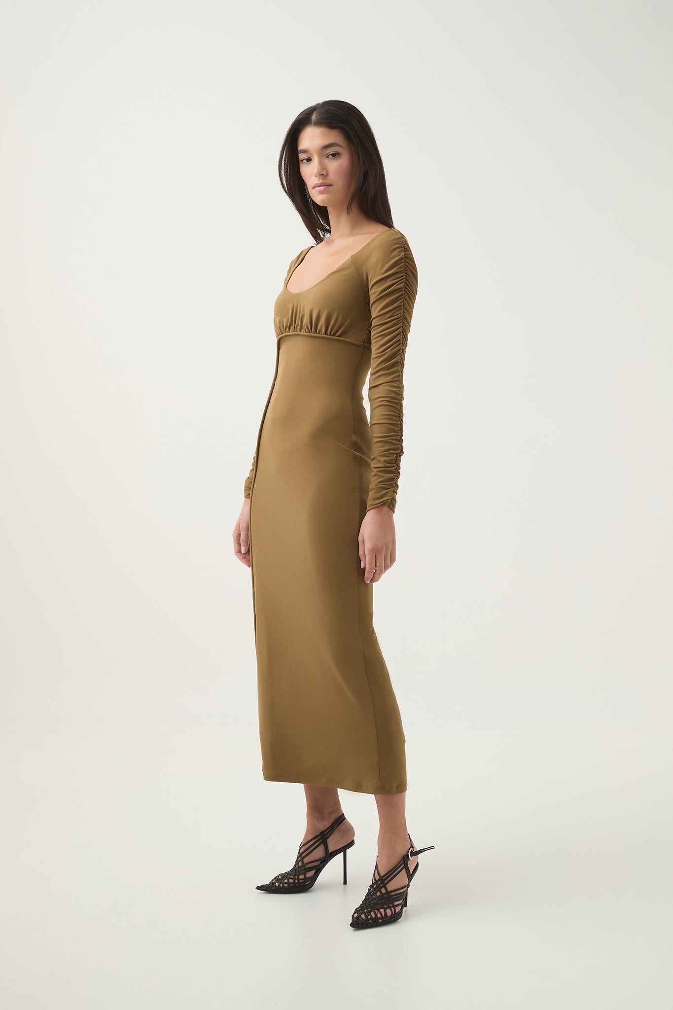 Cini Gathered Midi Dress