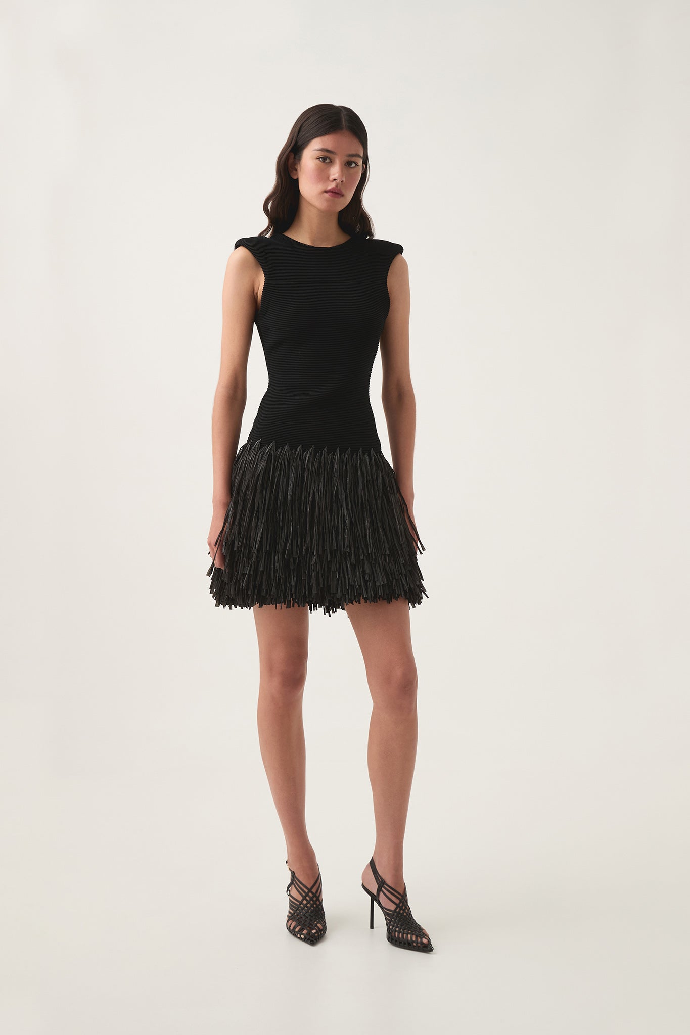 Rushes Raffia Knit Mini Dress
