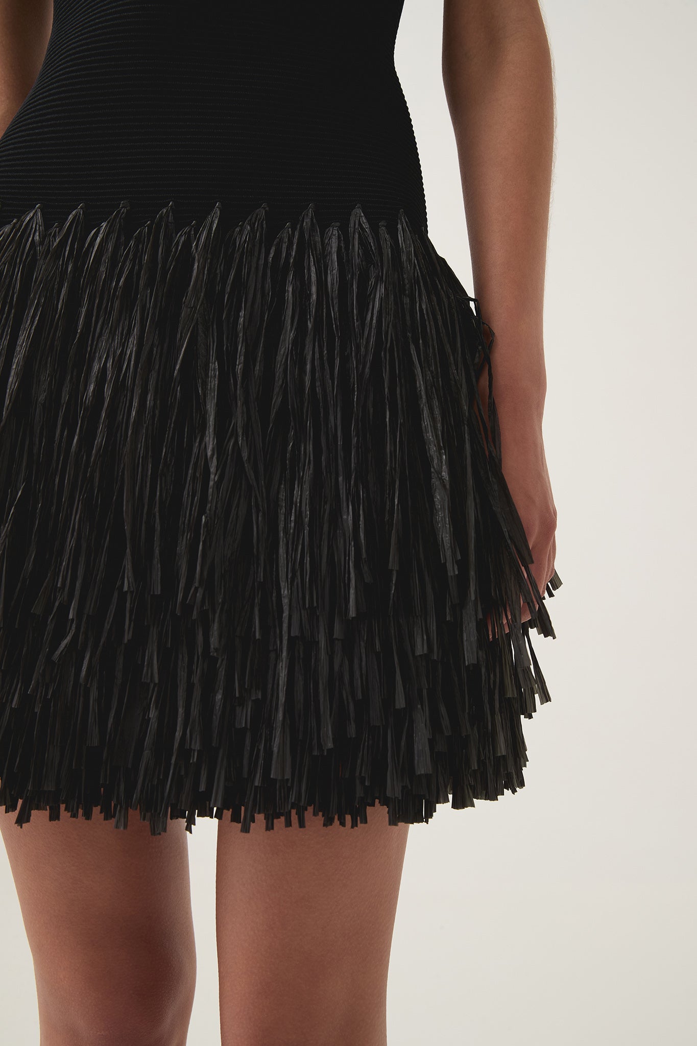Rushes Raffia Knit Mini Dress