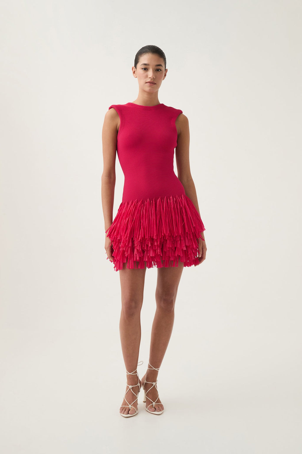 Rushes Raffia Knit Mini Dress