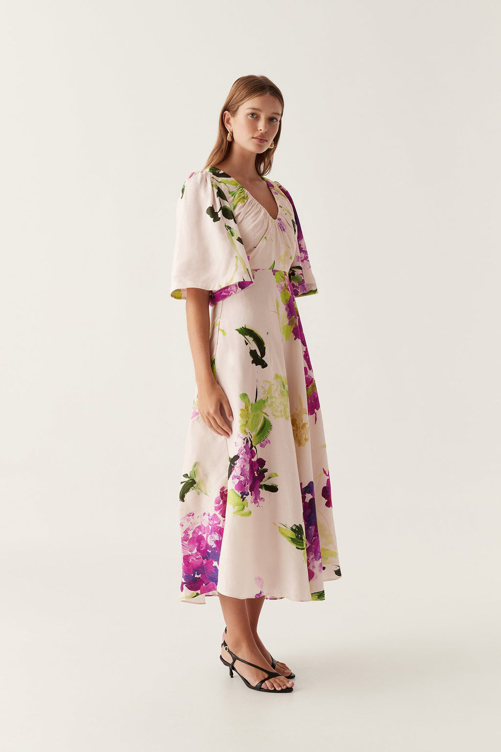 Gilda Bell Sleeve Midi Dress