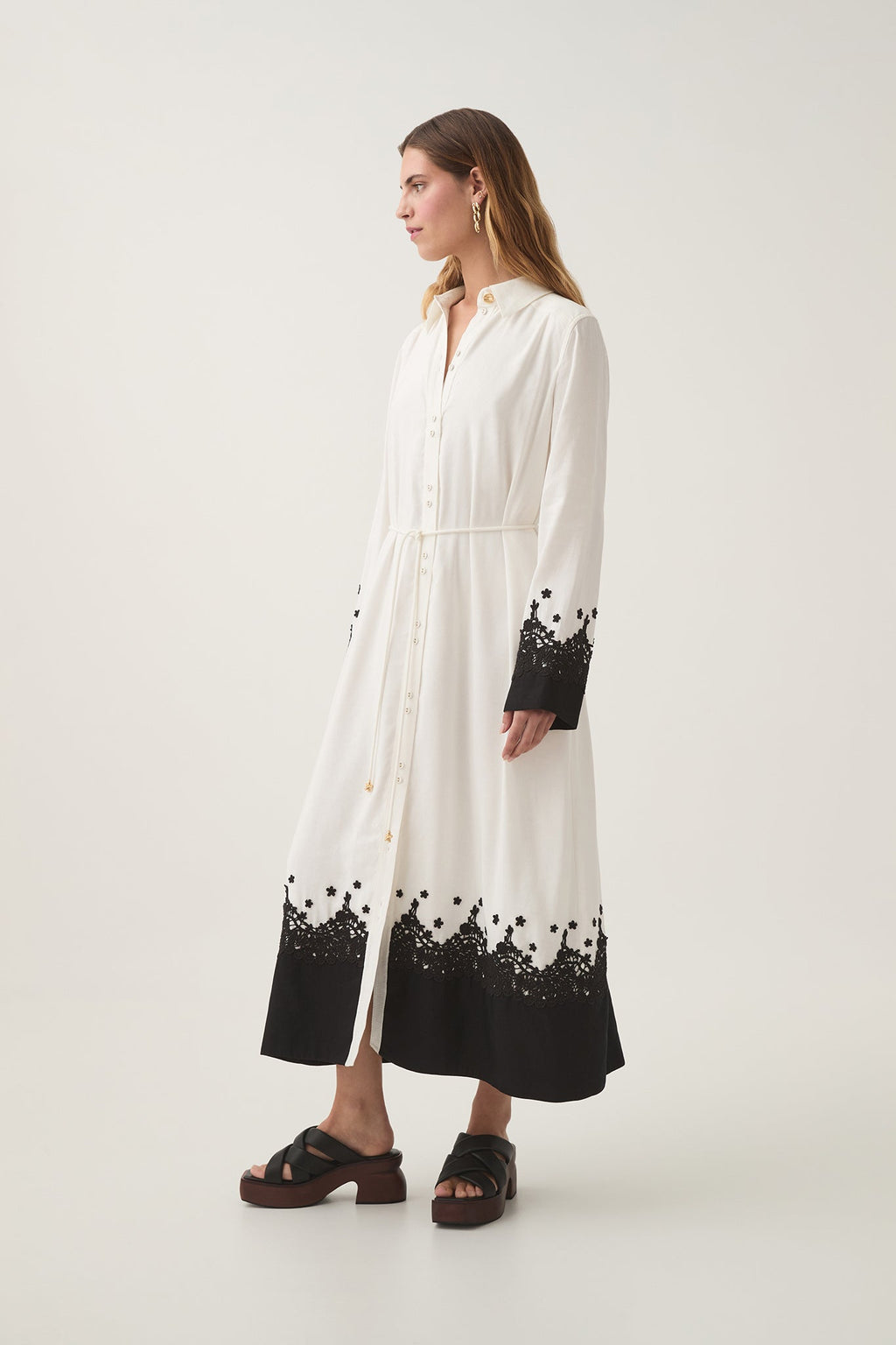Charmer Lace Trim Midi Dress
