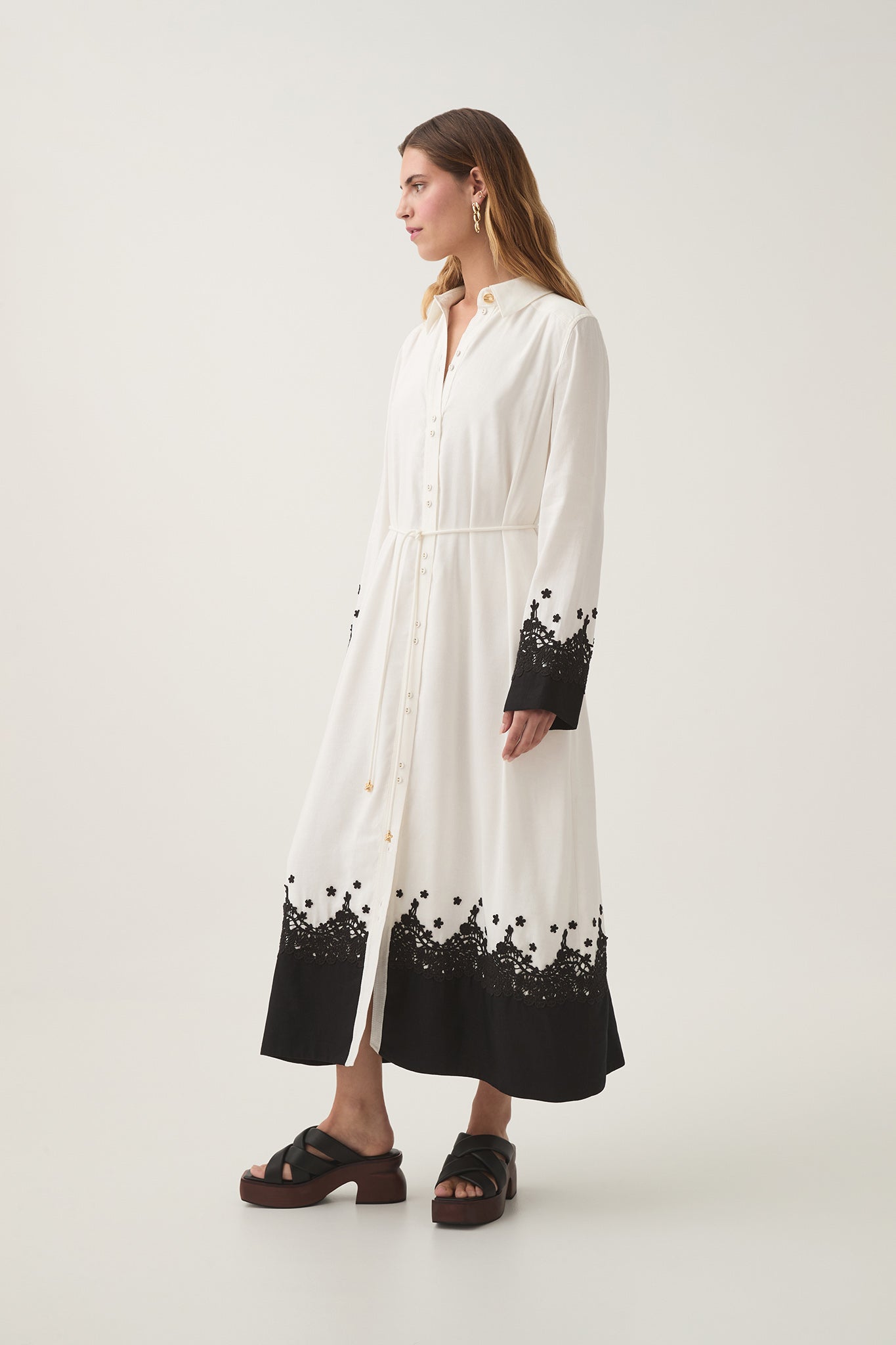 Charmer Lace Trim Midi Dress