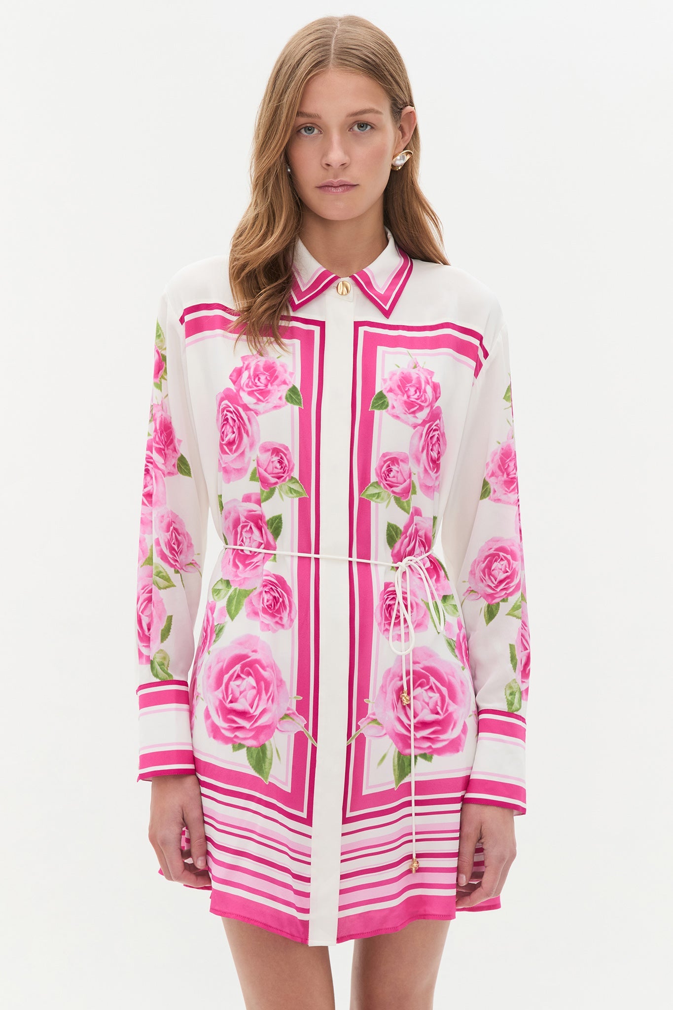 Secret Border Silk Mini Dress