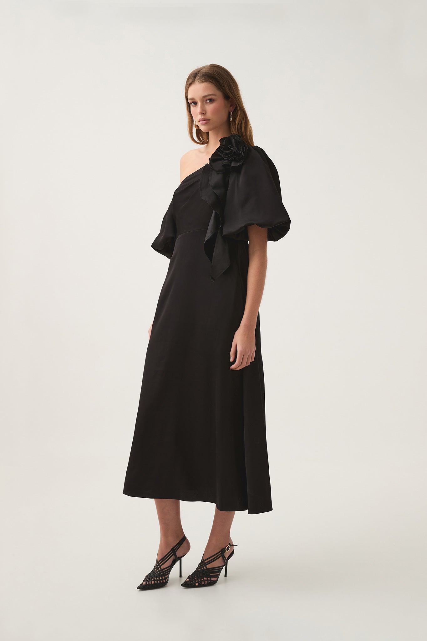 Magnetic Draped Midi Dress