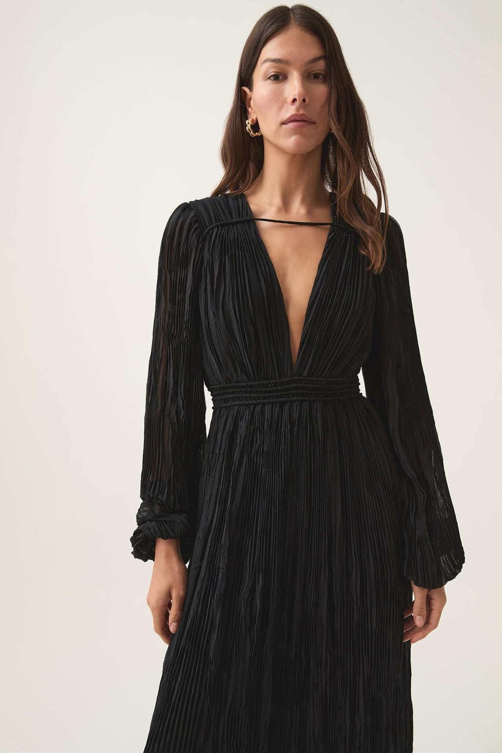 Genevieve Pleated Midi Dress