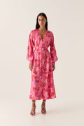 Tinley Wrap Front Midi Dress