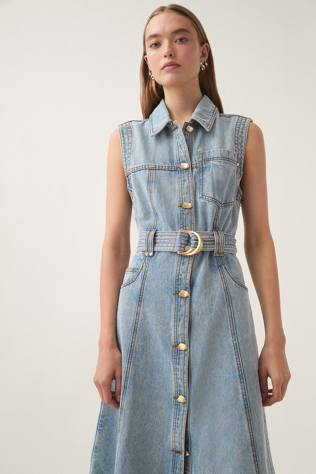 Ray Denim Midi Dress