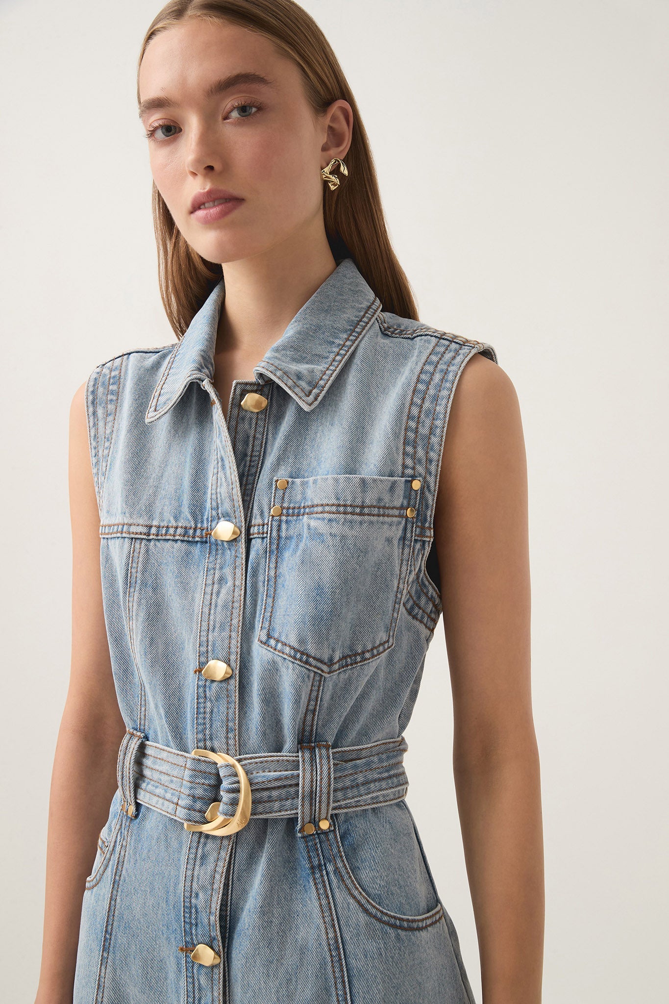 Ray Denim Midi Dress