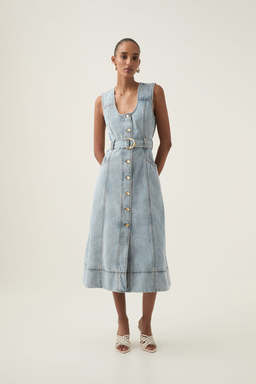 Aura Denim Midi Dress