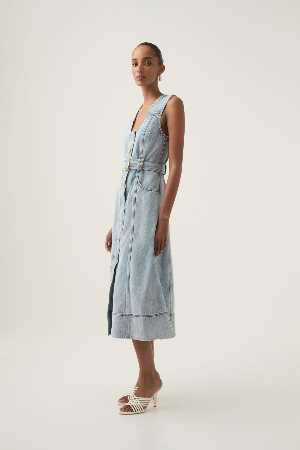 Aura Denim Midi Dress