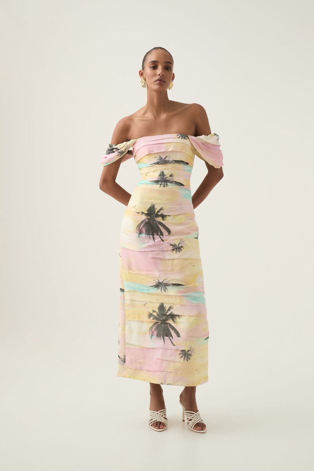Zara Gathered Maxi Dress