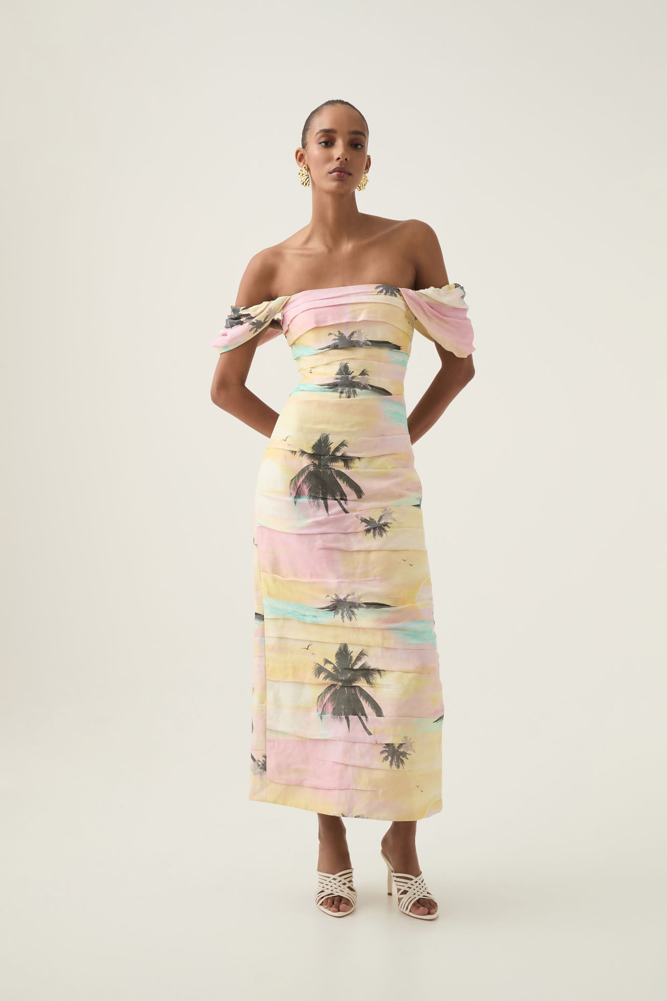 Zara Gathered Maxi Dress