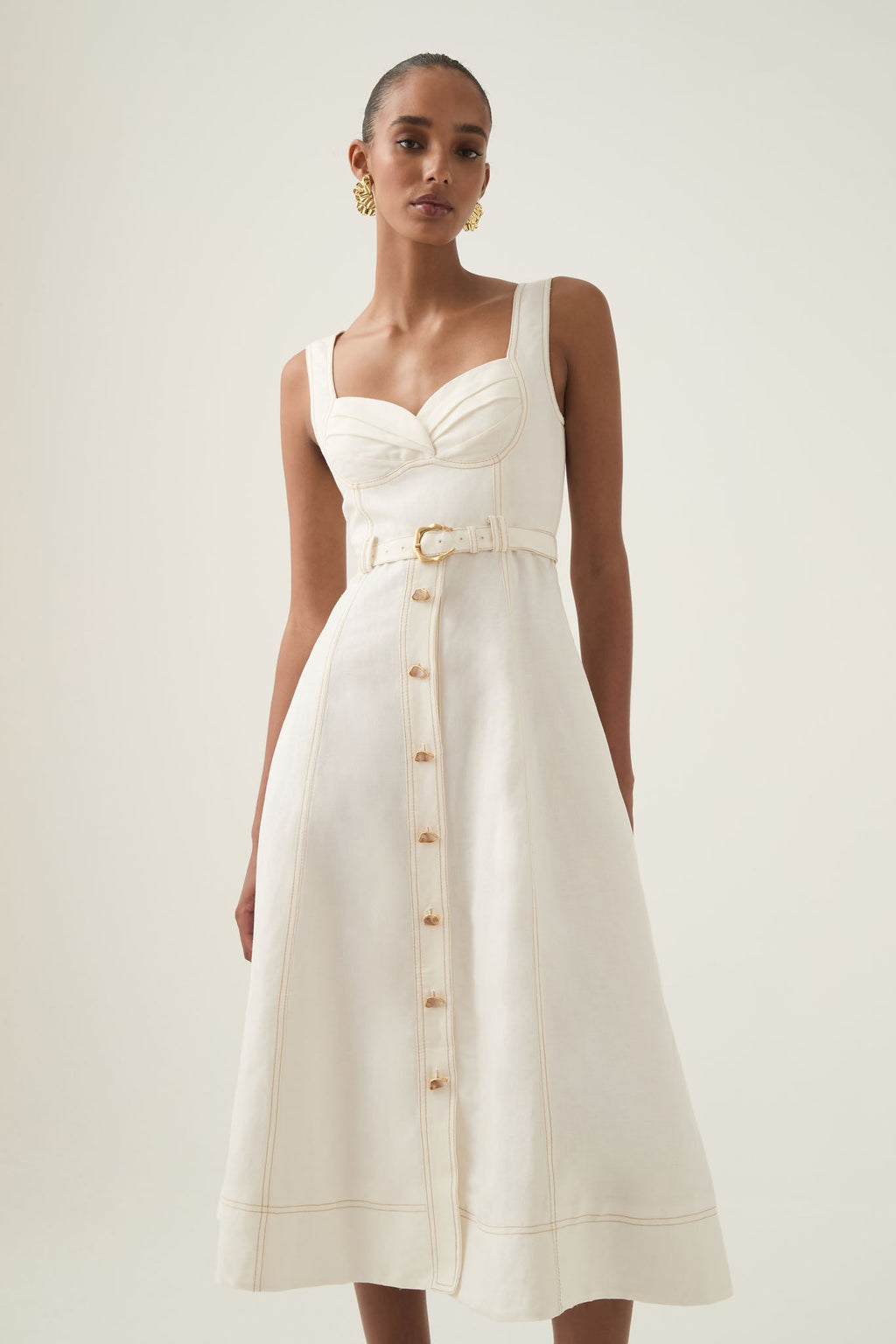 Primary Belted Midi Dress
