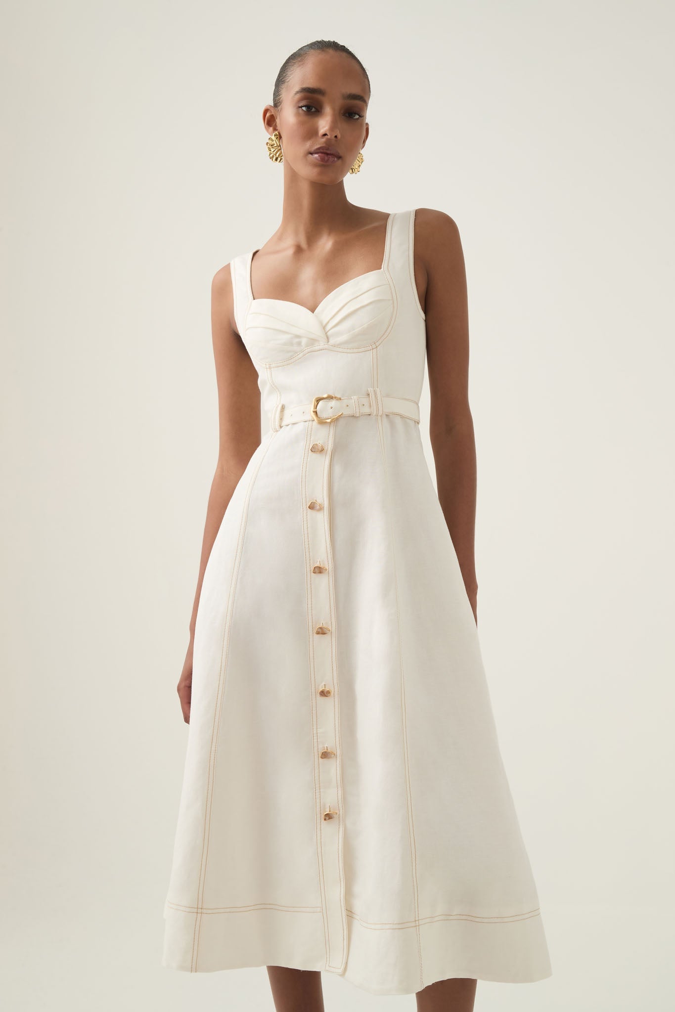 Primary Belted Midi Dress