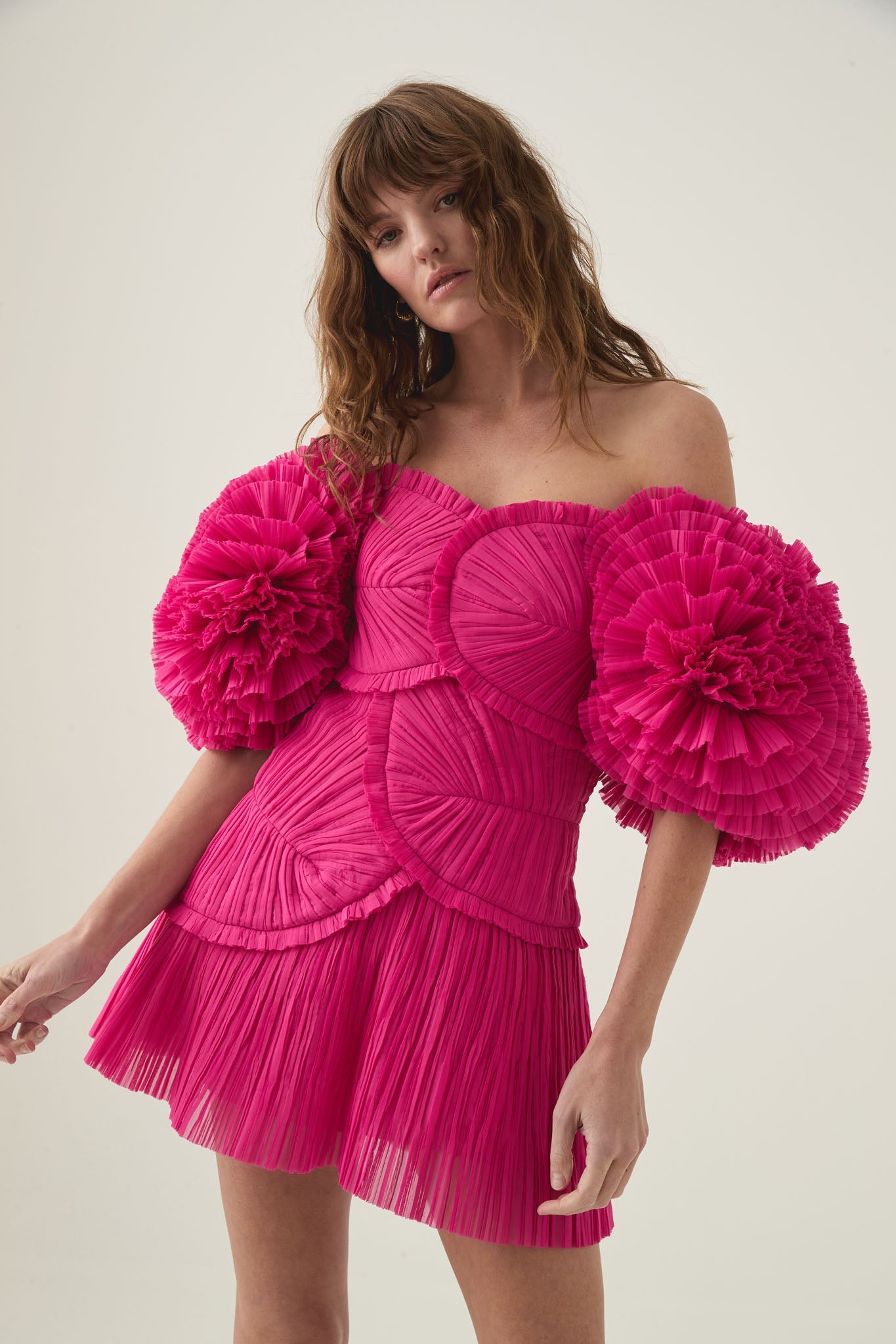 Crystallise Pleated Mini Dress