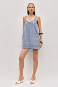 Lotus Denim Mini Dress