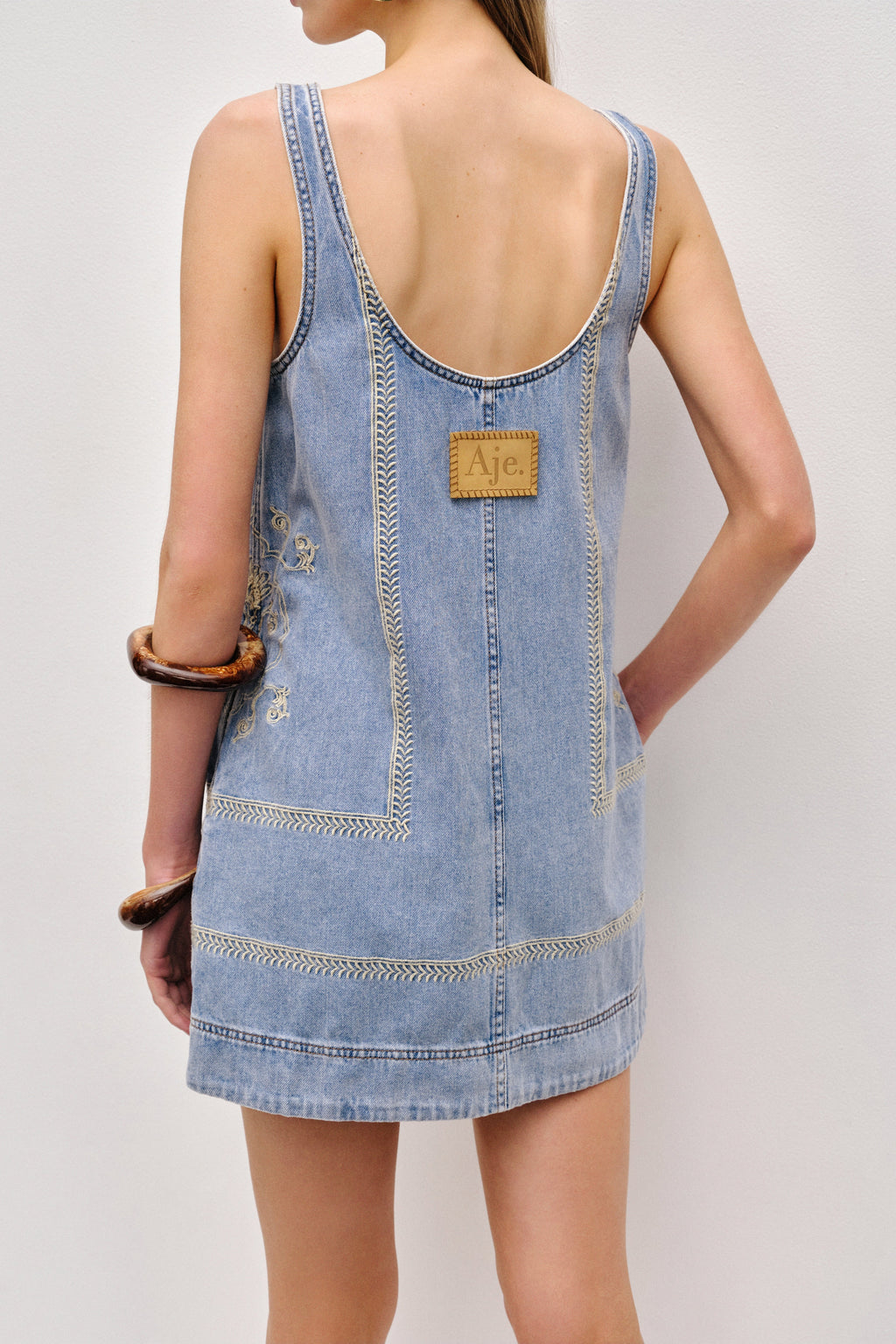 Lotus Denim Mini Dress