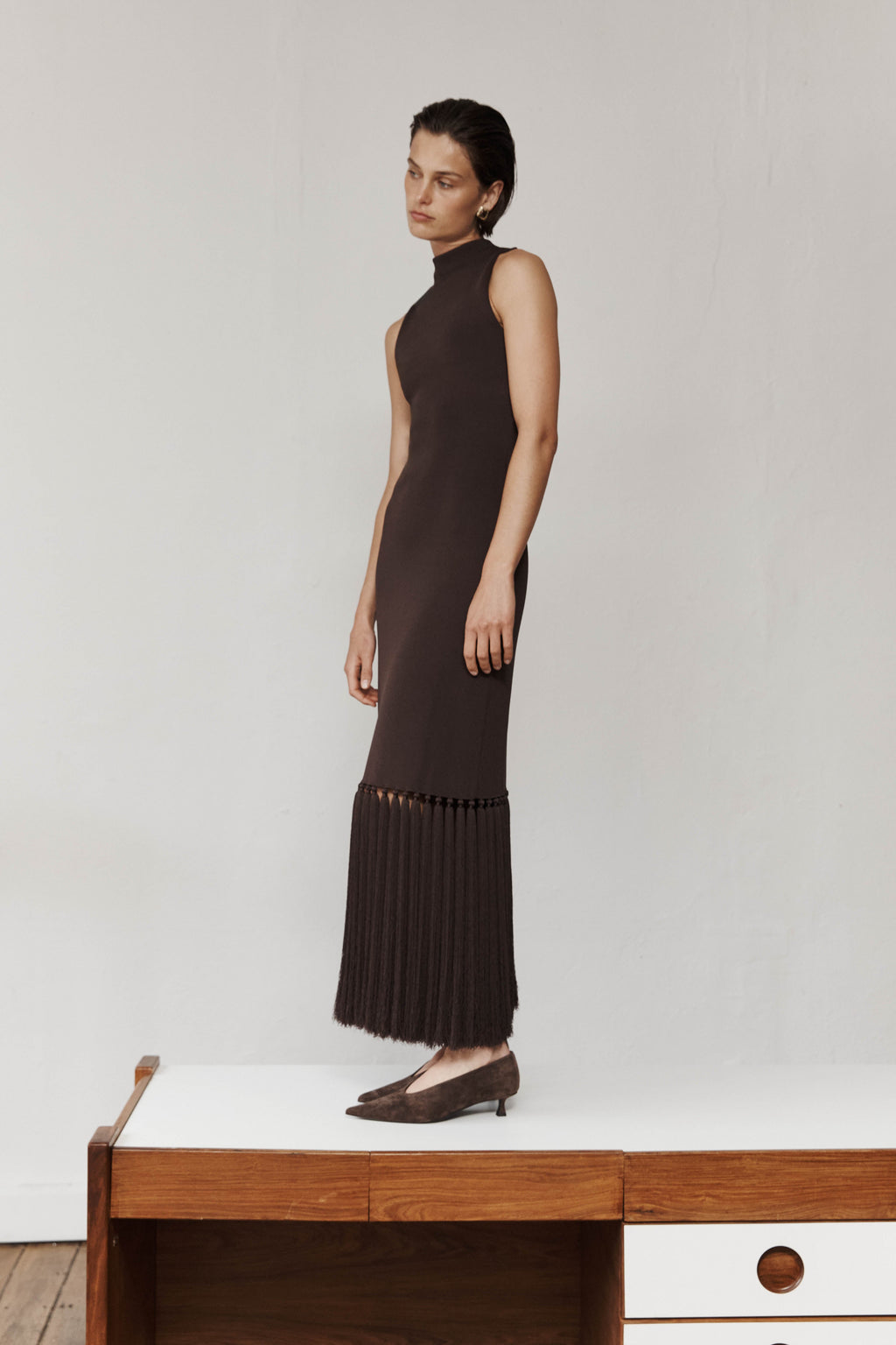 Sofina Knit Tassel Midi Dress