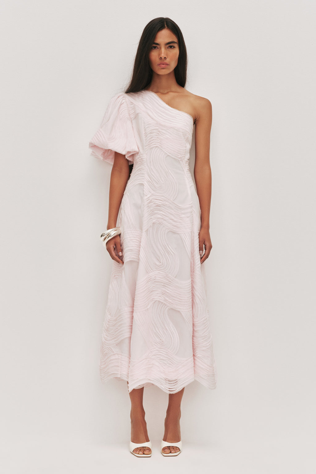 Wave One Shoulder Dress
