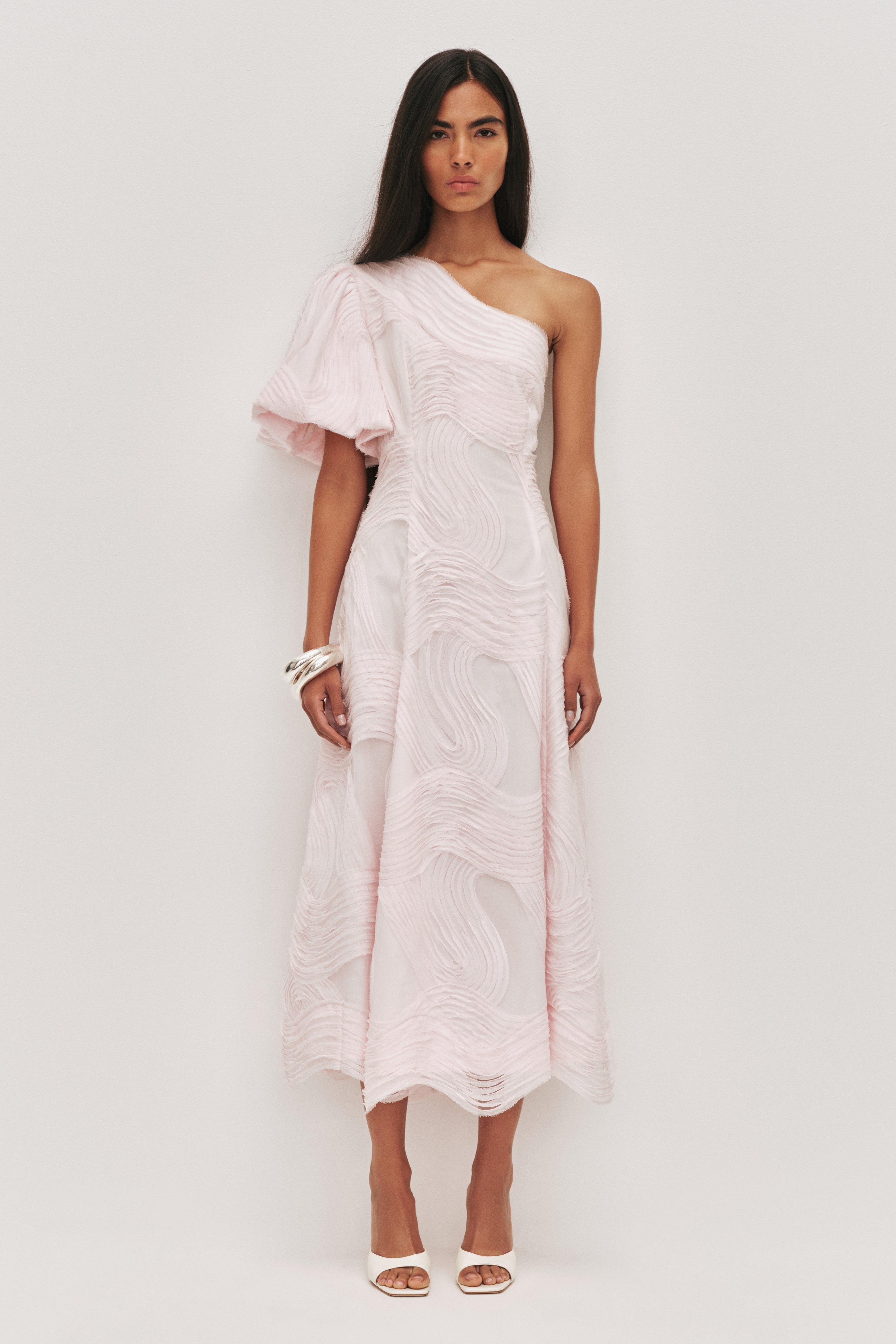 Wave One Shoulder Dress