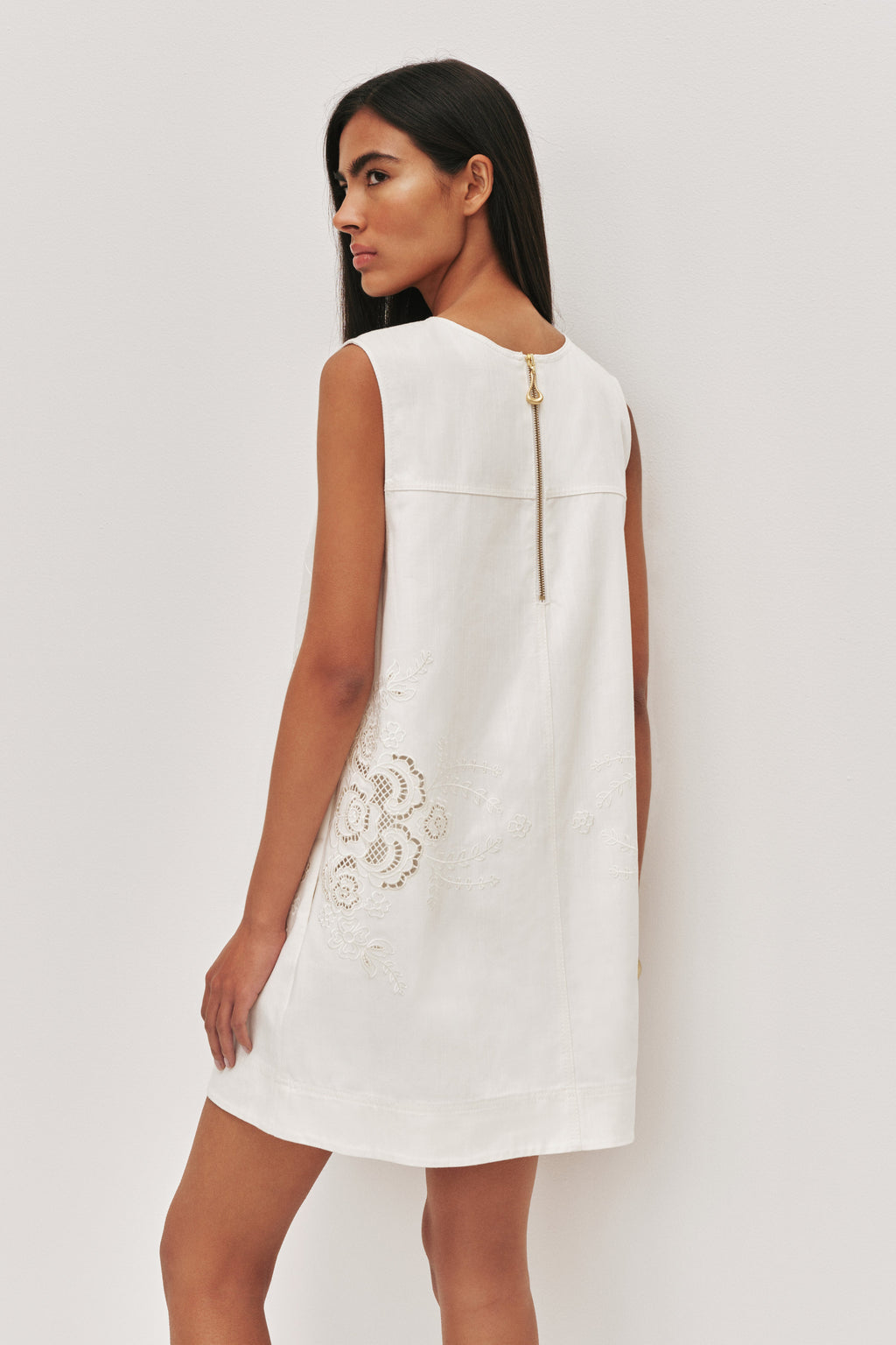 Halo Embroidered Mini Dress