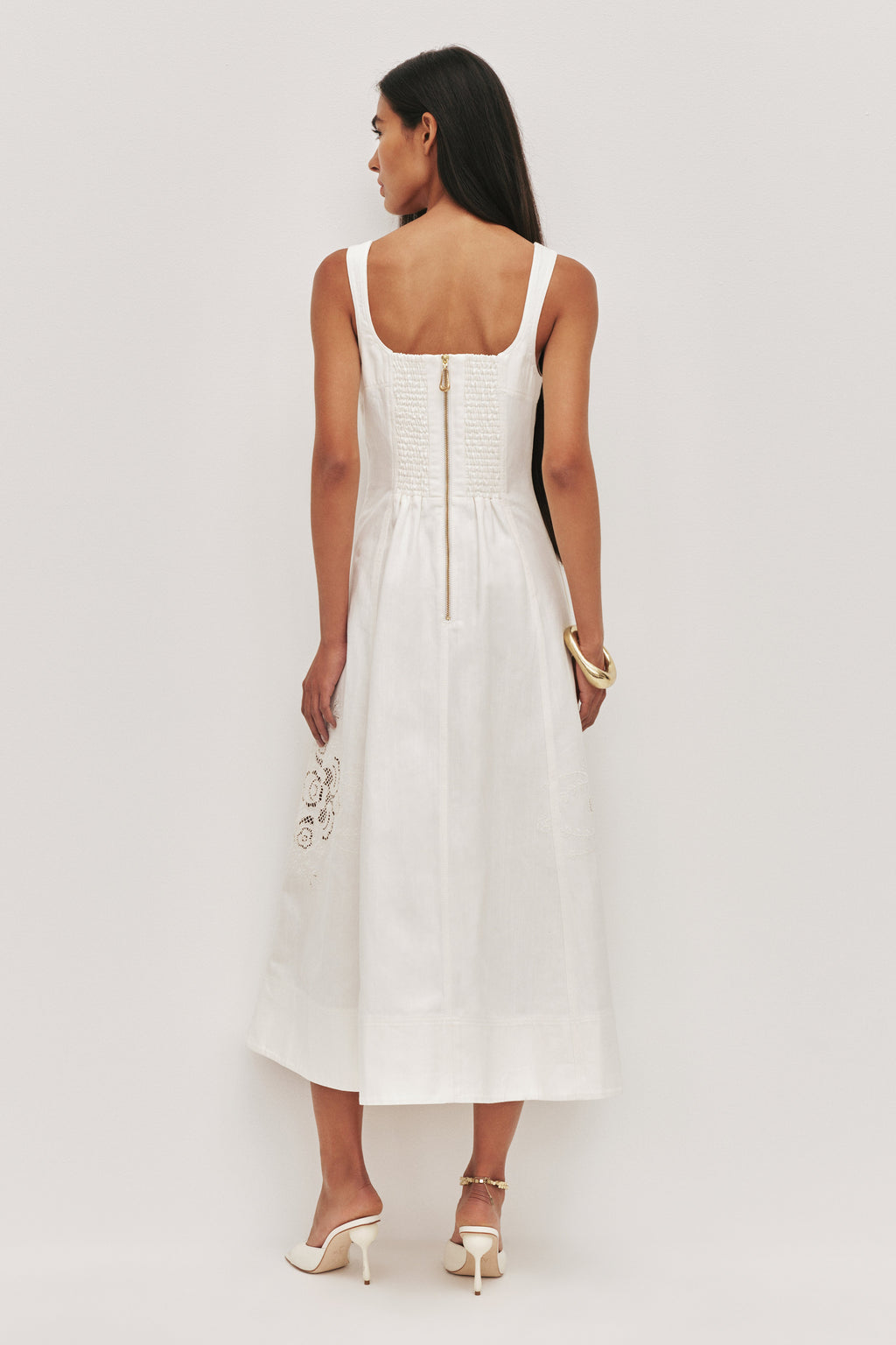 Halo Embroidered Midi Dress