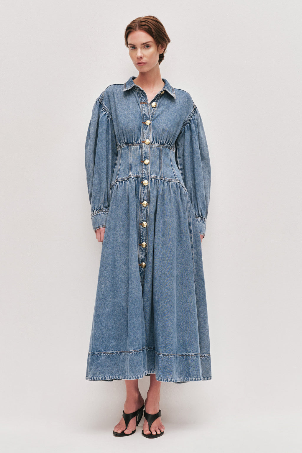 Lorraine Denim Midi Dress